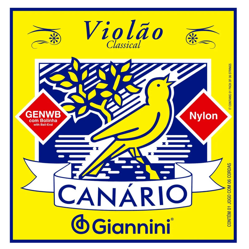 Encordoamento Violão Nylon Canário Tensão Média com bolinha