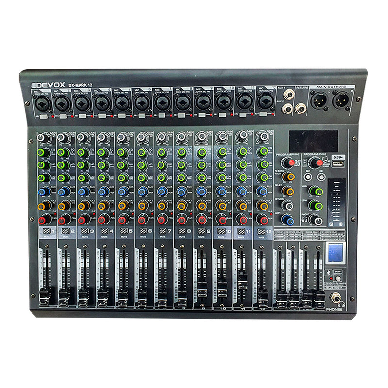 Mesa de som 12 canais Devox DX-MARK 12 Bluetooth/USB
