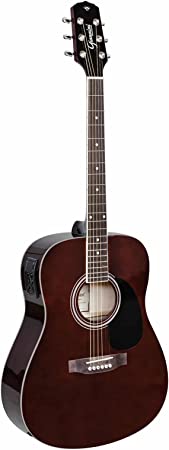 Violão Giannini Eletrico Folk Dreadnought Gd1 Tdw Vinho