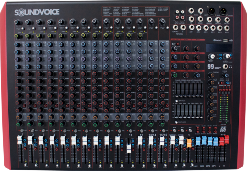 Mesa de Som Profissional 16 Canais Soundvoice MP-166