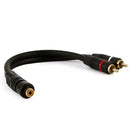 Cabo Y 2 Rca Femea + 1 Rca Macho Preto Dourado