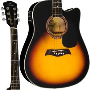 Violão Michael VMF361 SM Elétrico Folk Cutway Sunburst Mate