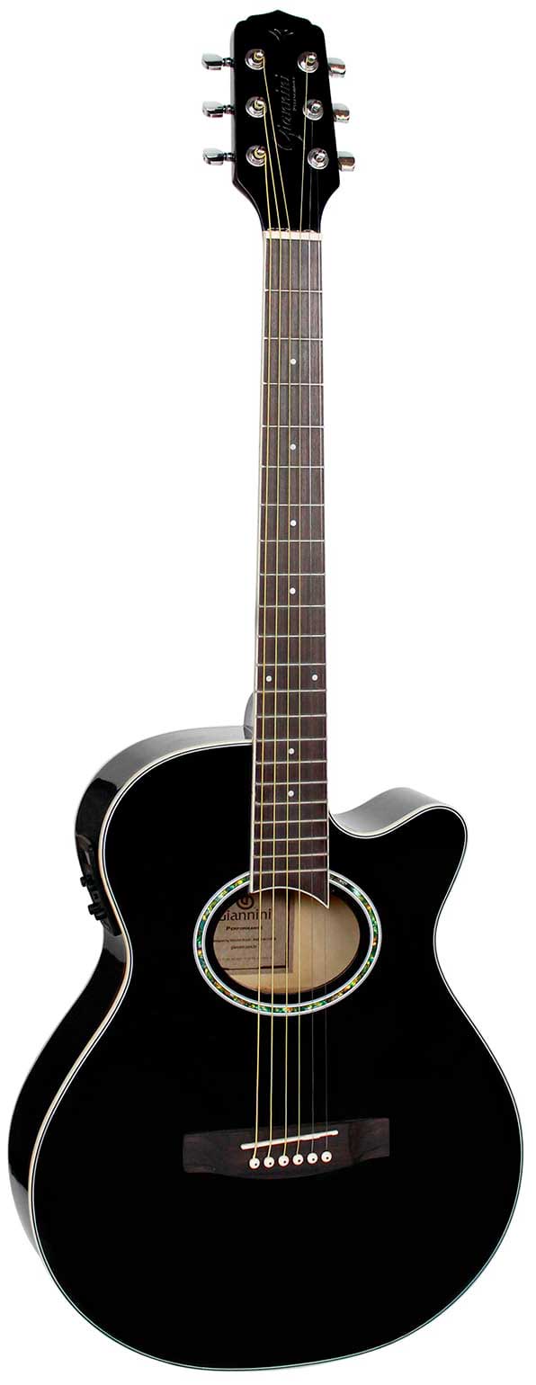 Violão Aço Eletrico Giannini Performance GSF-1D CEQ Preto