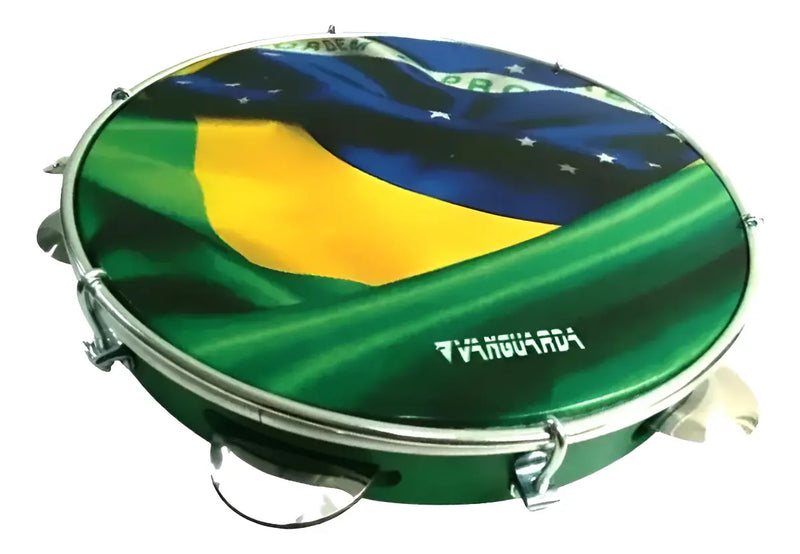 Pandeiro Vanguard ABS 10 Verde Pele Leitosa Bandeira