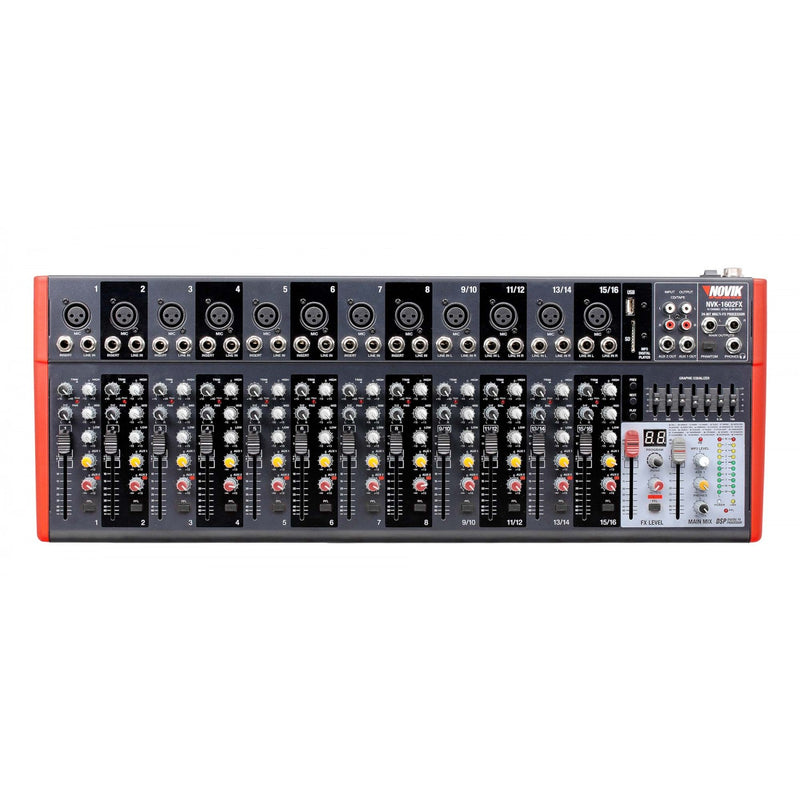 Mesa Mixer 16 Canais Novik Neo NVK 1602 FX Bluetooth 110V