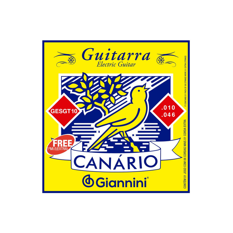 Encordoamento para Guitarra 6 cordas Giannini Canário