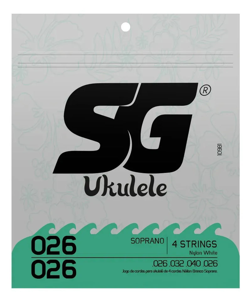 Encordoamento de Ukulele Nylon Soprano 0.024 - 0.026 SG