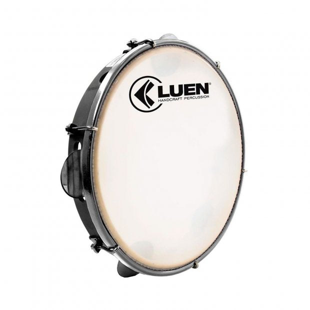 Pandeiro 10" Abs Luen Preto 6 Afin Plat Inx Ferr Crom Cabra