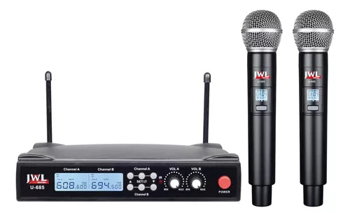 Microfone de Uso Profissional Duplo JWL U-685A