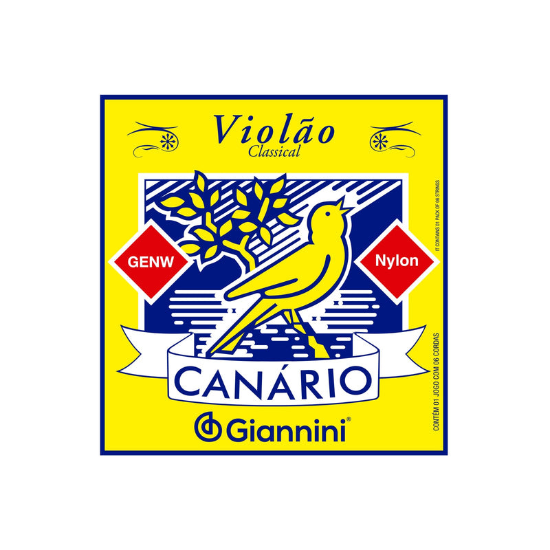Encordoamento para Violão Giannini Nylon Médio GENW Canário