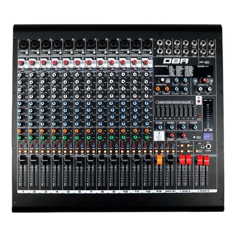 Mesa De Som Bluetooth 12 Canais Dm12 Usb Efeito-Interface