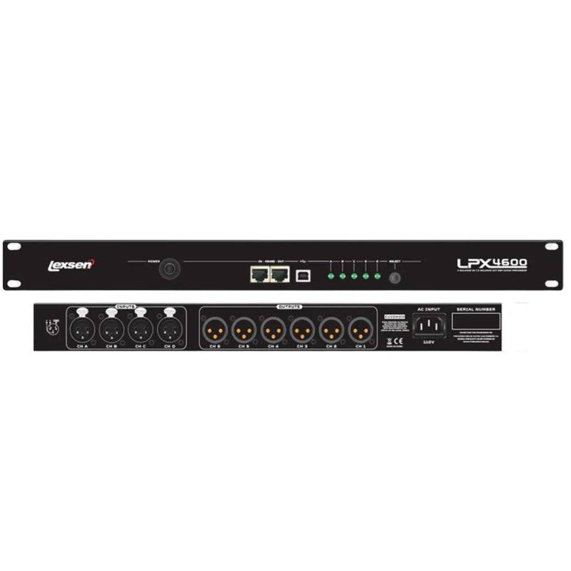 Processador De Audio Lexsen Lpx4600 4 Entradas 6 Saídas