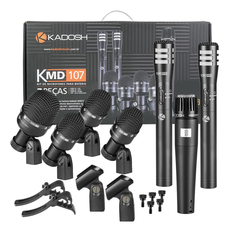 Kit de Microfones para Bateria Kadosh KMD 107