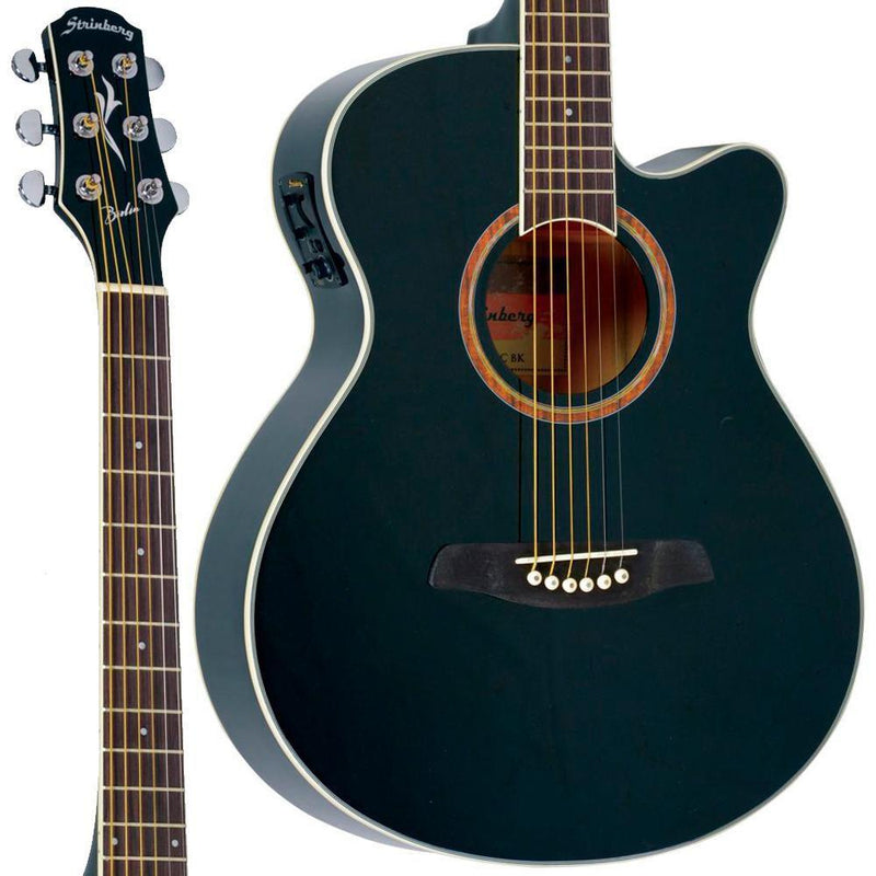 Violão Strinberg Berlin Be30c Preto Eletrico Aco Euro Series
