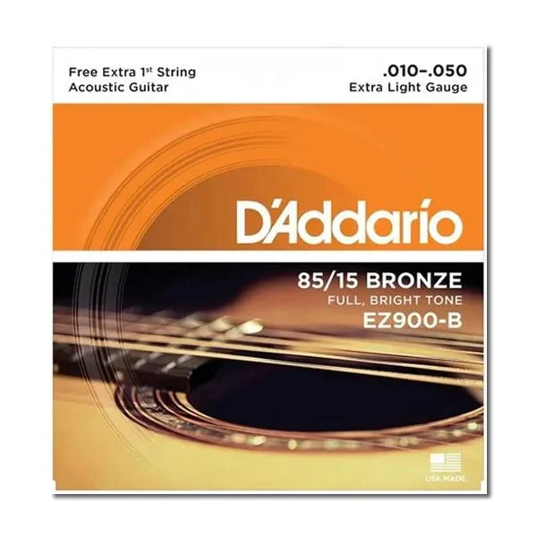 Encordoamento Violão Aço 010 DAddario EZ900B Corda Mi Extra