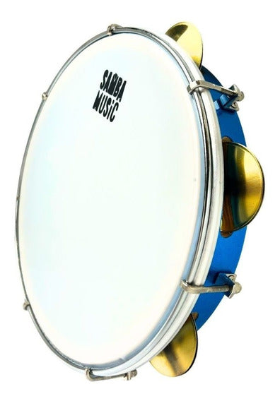 Pandeiro Profissional Samba Music Pd-10 Phx 10 Azul Celeste
