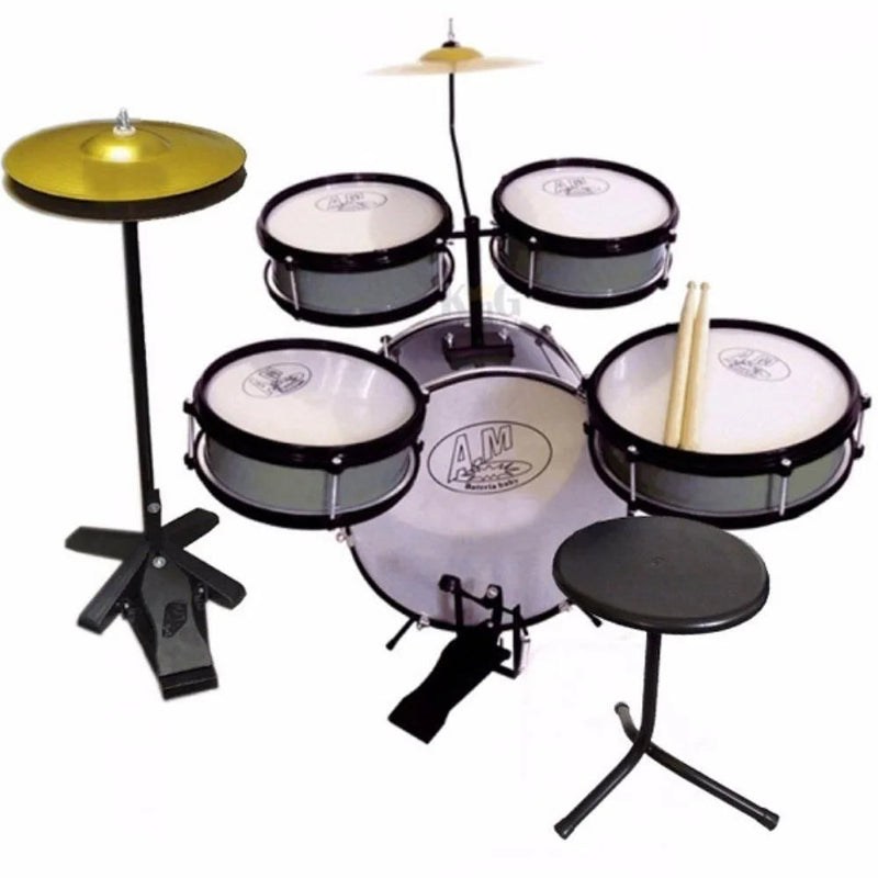 Bateria Acústica Infantil 14 Rock Baby AM2 com Chimbal Prata