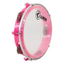 Pandeiro 8 Abs Luen Junior Rosa Platinela Inox Pele Cristal