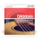 Encordoamento DAddario Violão aço 013 EJ17 + (Mi) Extra