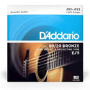 Encordoamento Violão Aço .012 D Addario Bronze 80/20 EJ11