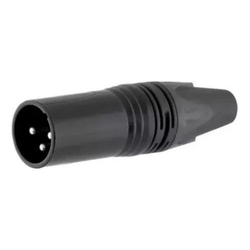 Plug Xlr Cannon Macho de Metal Profissional - MXT Preto C30mn3b