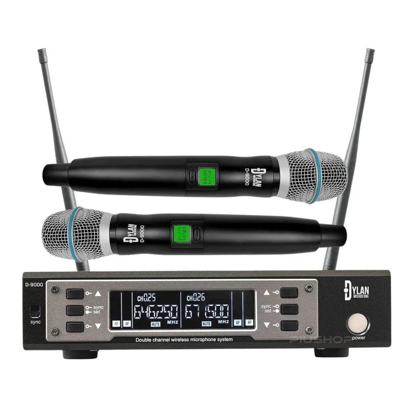 Microfone Sem Fio Duplo Dylan D-9000 Uhf (Semi novo)