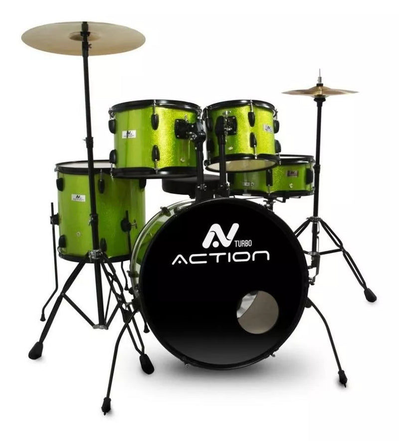Bateria Acústica Turbo New Action Bumbo 22 Polegadas