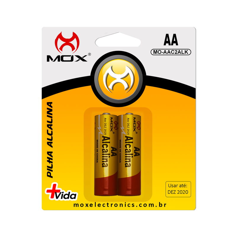 Pilha Alcalina Com 2 Unidades MOX MO-AAC2ALK