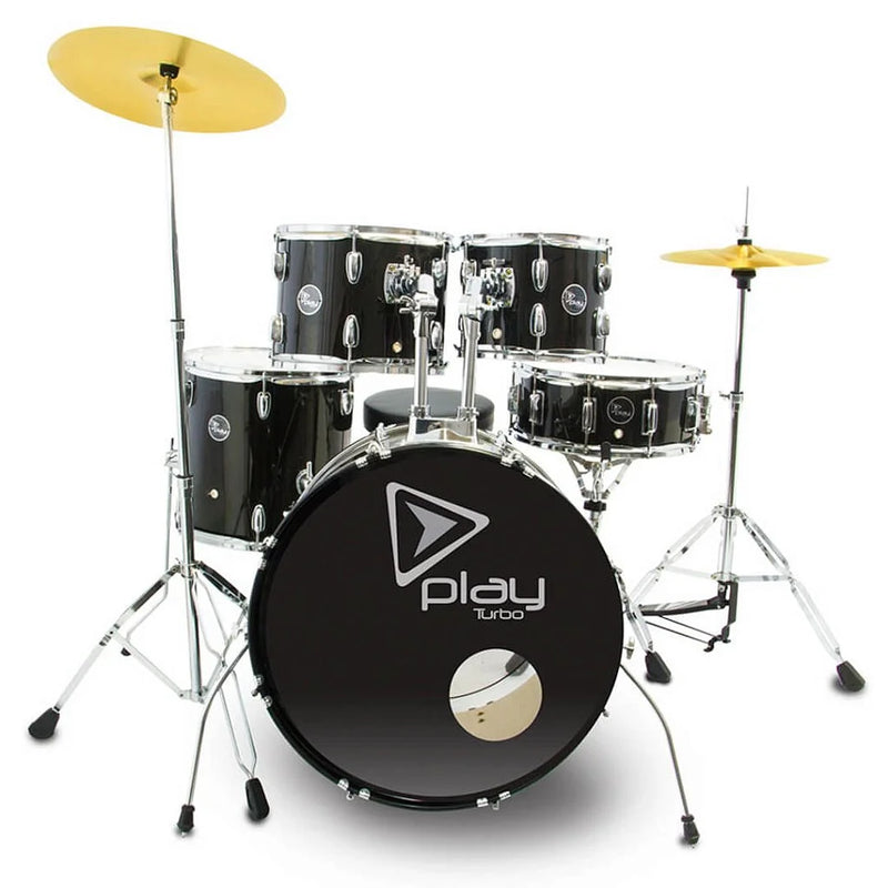 Bateria Acústica Turbo Action 20 Preto Sparkle