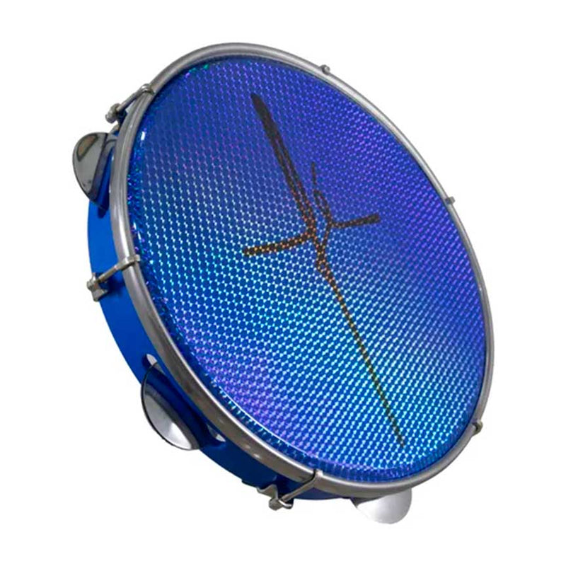 Pandeiro 10 Polegadas ABS Luen Pele Holográfica Fé Azul