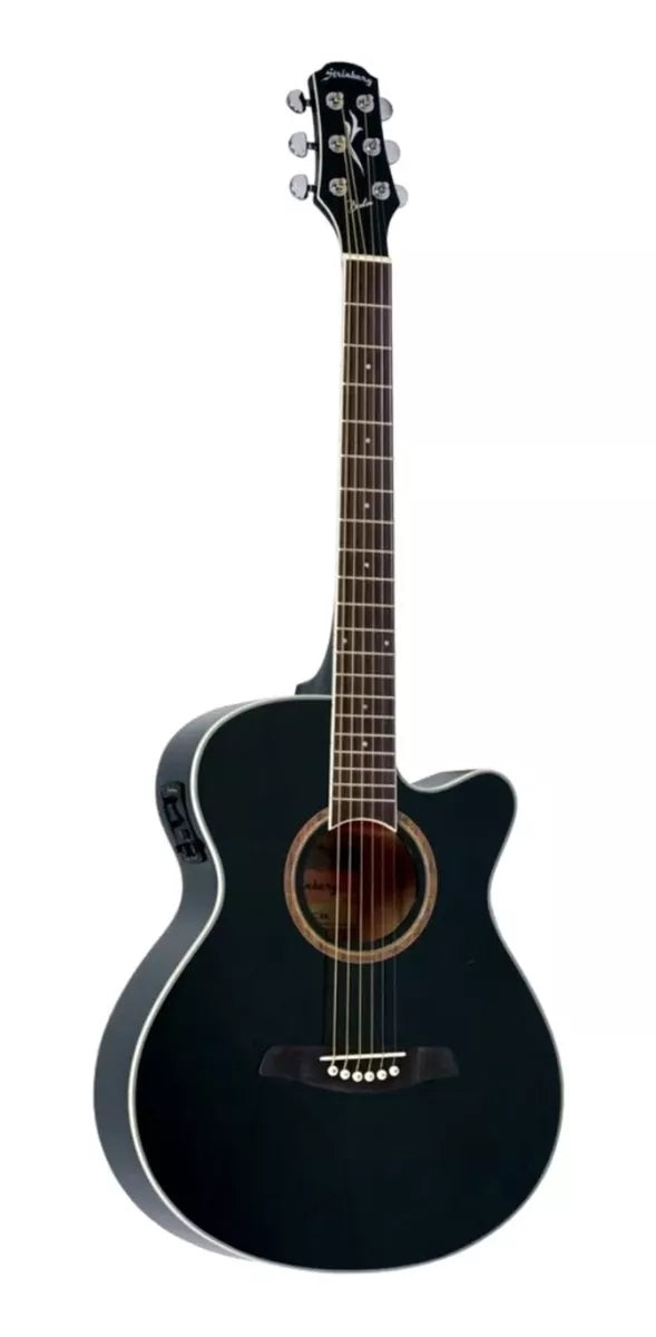 Violão Strinberg Berlin Be30c Preto Eletrico Aco Euro Series