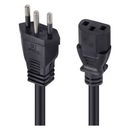 Cabo de Forca Tripolar 10a 3m, 2p+t, 3x0.75mm , Pino 4mm