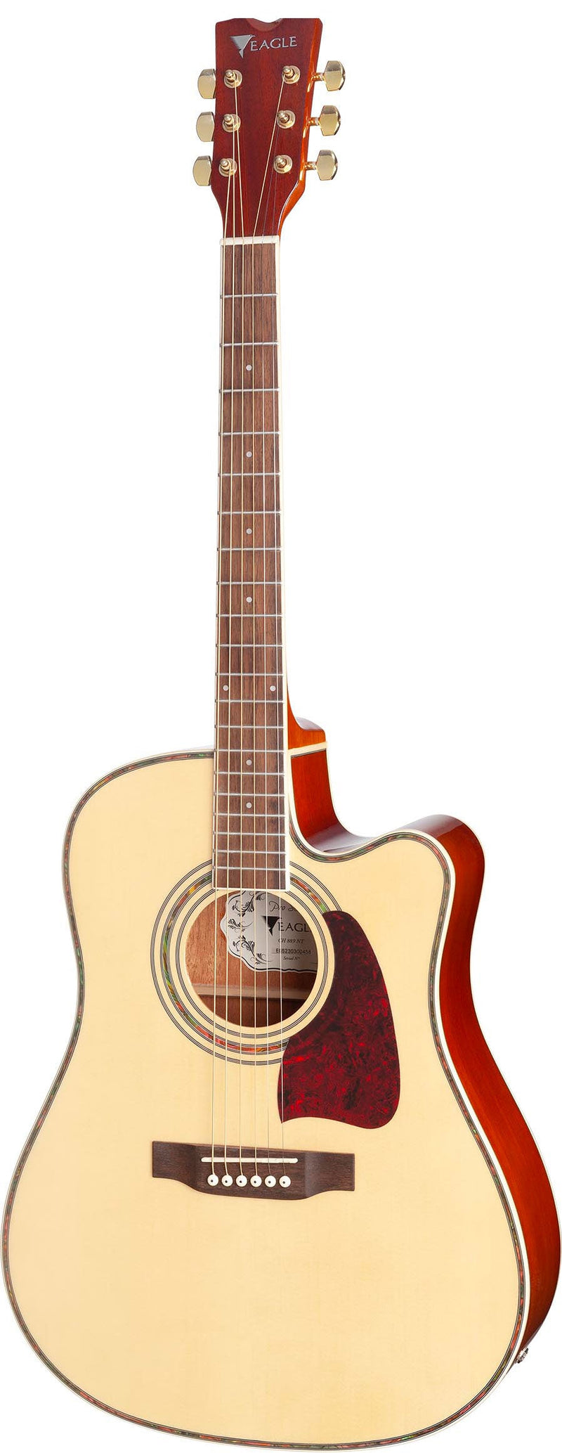 Violão Eletroacústico Eagle Ch 889 Folk Cutway Aço Natural