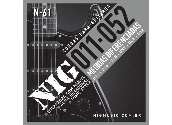 Encordoamento Guitarra Medidas Diferenciadas 011-052 Nig N61