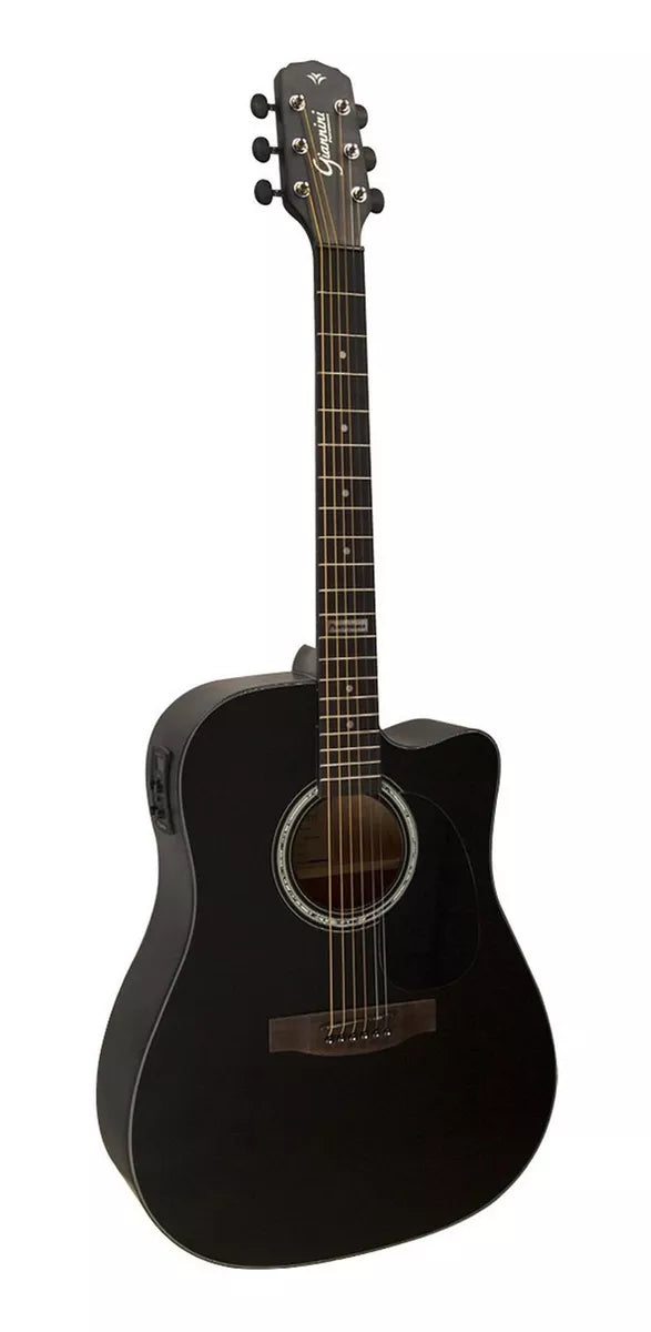 Violão Giannini gf1d sbk preto fosco satin eletrico aco folk (saldo)
