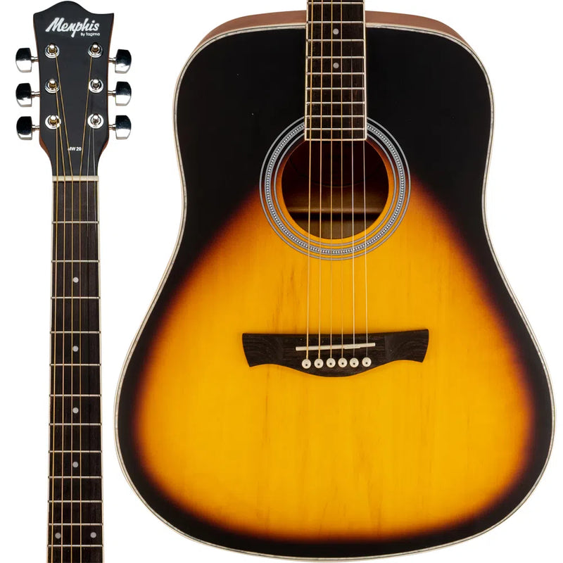 Violão Memphis Eletroacústico Aço MW-20 Memphis DSBS Drop Su
