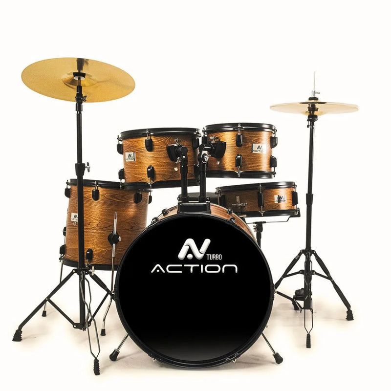 Bateria Acústica Turbo Action 20 Mogno Escuro