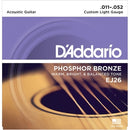 Encordoamento DAddario Violão aço 011 EJ26 + (Mi) Extra