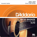Encordoamento para Violão Aço Daddario 010 EJ10-B (Mi) Extra