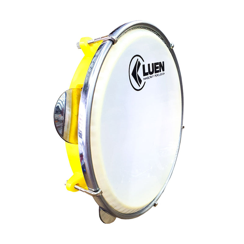 Pandeiro 8 Abs Leitosa Luen Junior Amarelo Platinela Inox