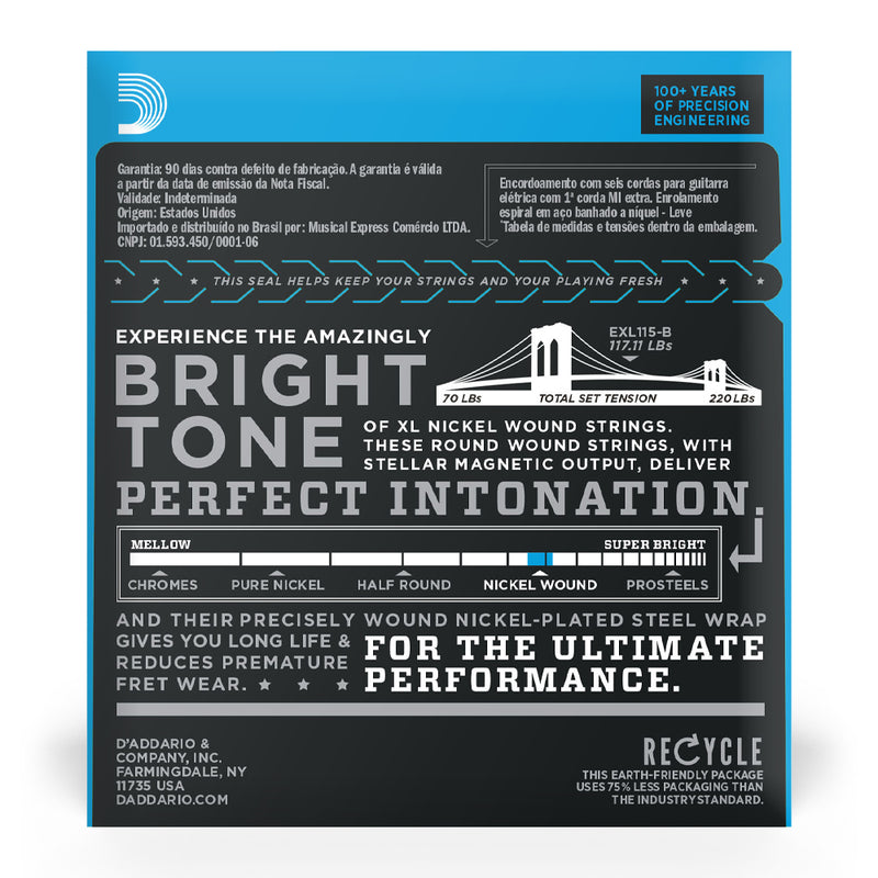 Encord Guitarra .010 Corda Extra PL010 D Addario EXL110-B