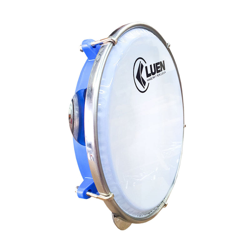 Pandeiro 8 Abs Leitosa Luen Junior Azul Platinela Inox