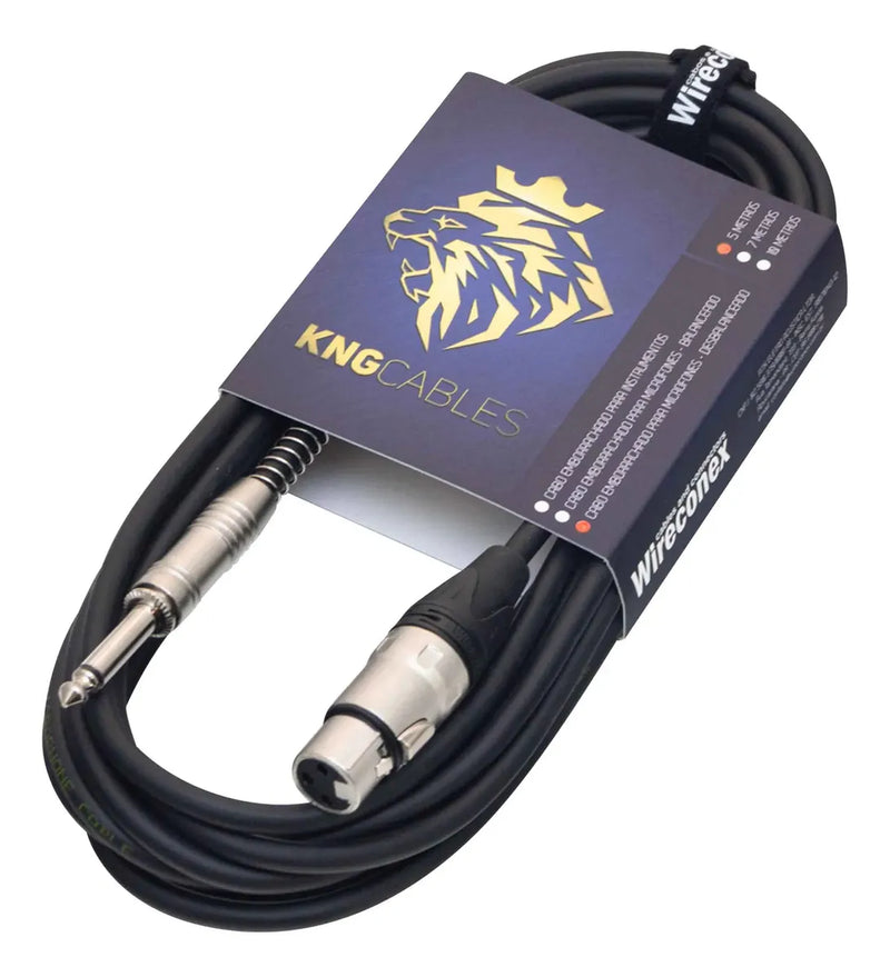 Cabo Microfone XLR X P10 KNG Cables 5 Metros Wireconex