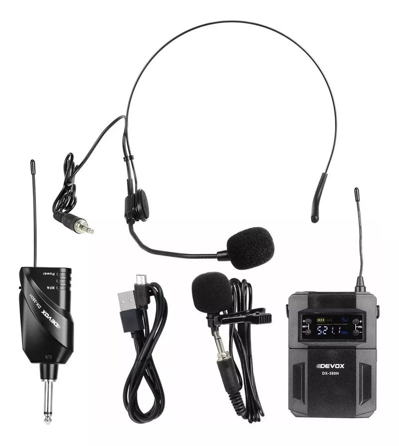 Microfone Headset Devox DX-380H UHF 614-698 MHZ