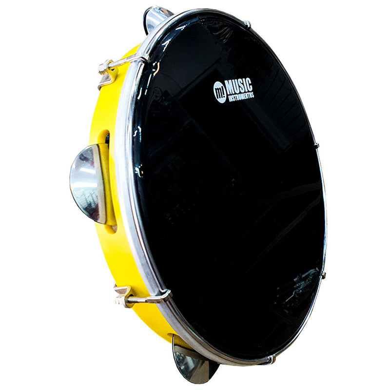 Pandeiro Music Instrumentos Cores PHX 10 Pele Preta Amarelo