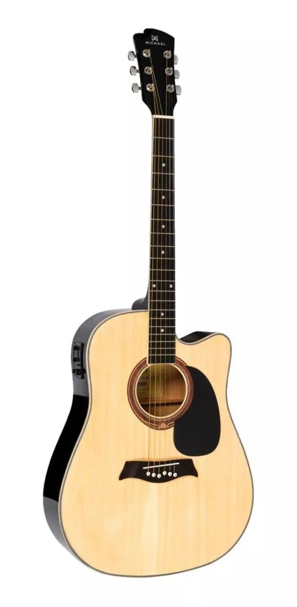 Violão Michael VMF361 Elétrico Folk Cutway Natural Brilhante (SALDO)