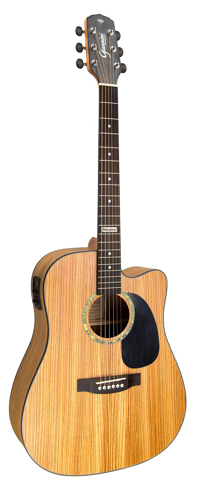 Violão Eletroacústico Giannini Folk Cutaway Gf-1d Ceq Zw Zebra