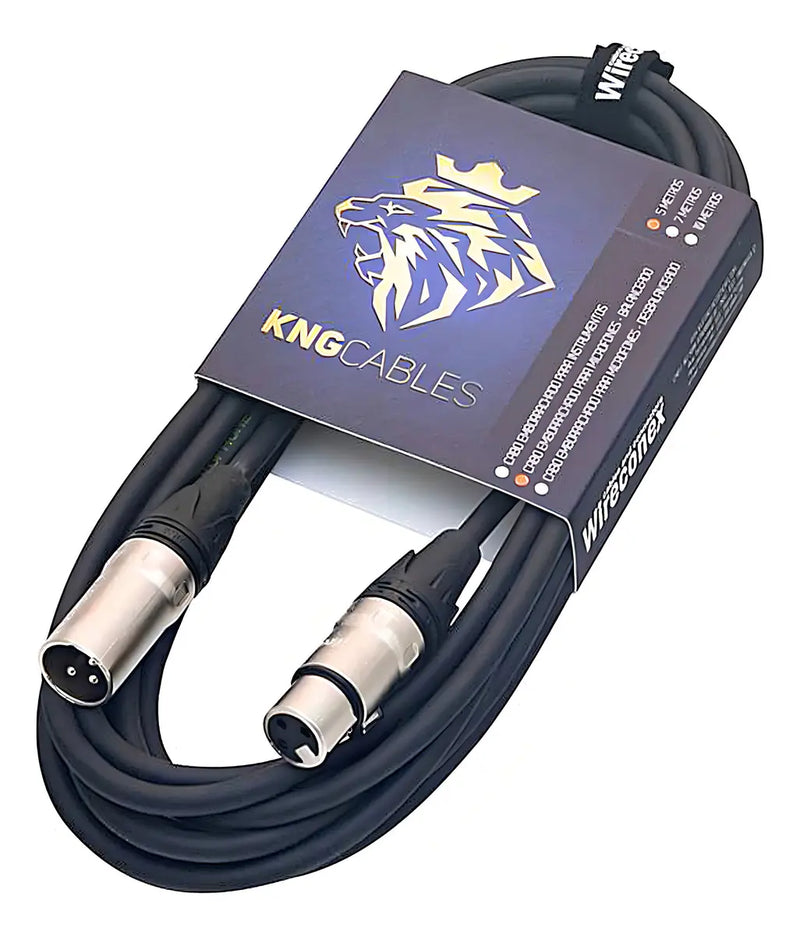 Cabo Microfone XLR x XLR KNG Cables 5 Metros Wireconex