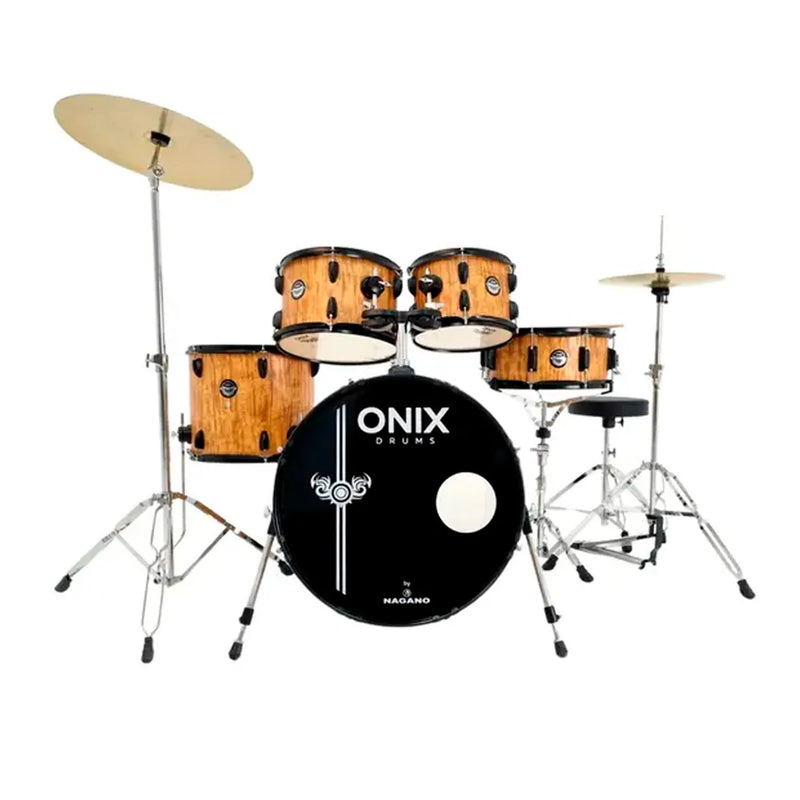 Bateria Acústica Nagano Onix Skinny KDS com Banco e Pratos