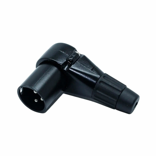 Conector Plug XLR Macho 90 Graus Preto Desmontável Devox
